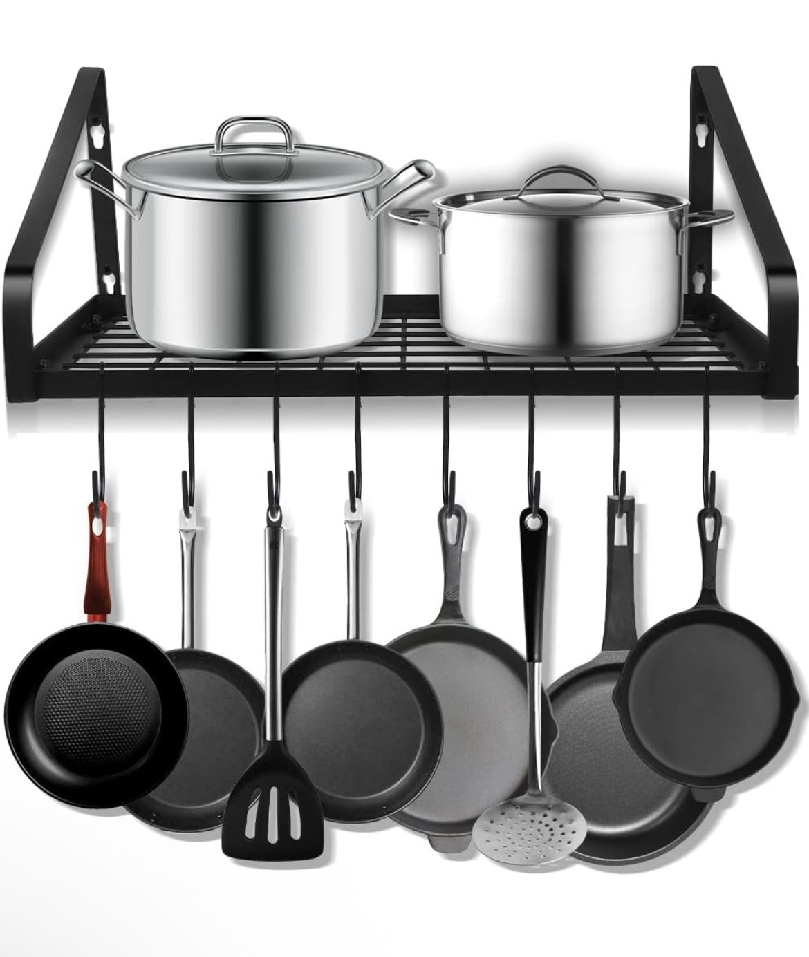 Felibeaco Hanging Pots & Pans Rack,Wall Mounted Pots Pans Organizer