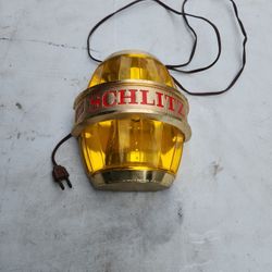 Vintage 1967 Schlitz Barrel Keg Wall Sconce Light Milwaukee Beer Sign 