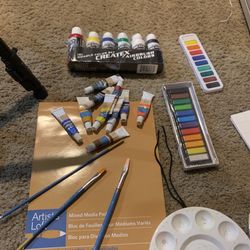 Artists Loft Supplies Art Bag Easel Brushes Pads Paint Etc