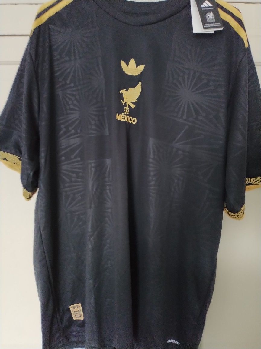 Mexico Gold Black Soccer Jersey