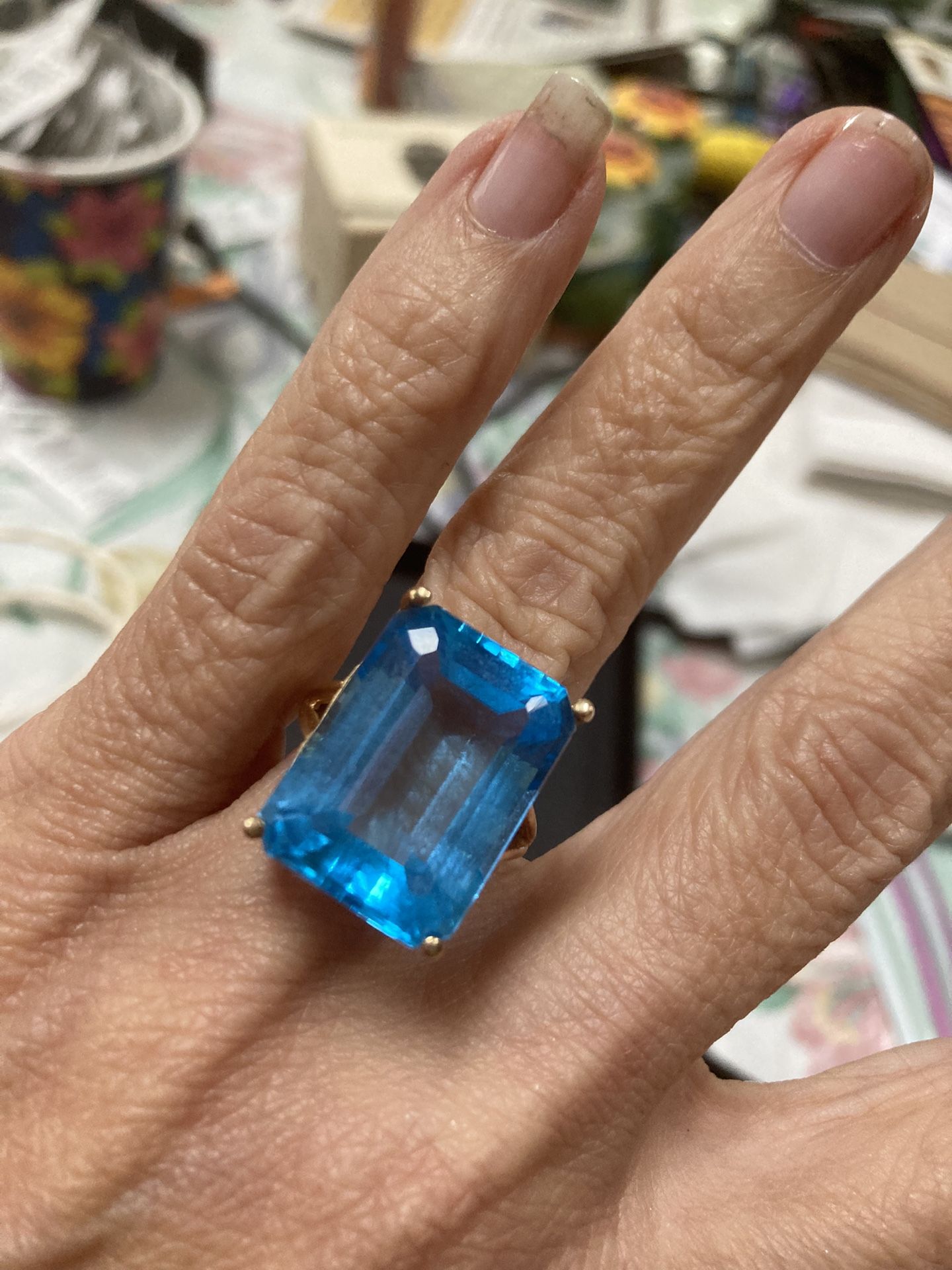 14kt blue topaz in 14 karat gold
