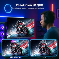 KTC 27-inch Gaming Monitor, 2K QHD 2560 x 1440 Display, Up to 210Hz and 1ms Response Time, Built-in Speakers, Adaptive Sync, HDR400, 131% sRGB, IPS Ga