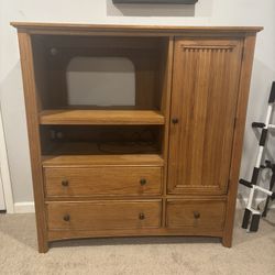 Stanley Solid Oak Entertainment Center