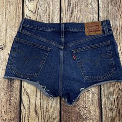 Levi 501 Dark Wash Button Fly Jean Shorts 27