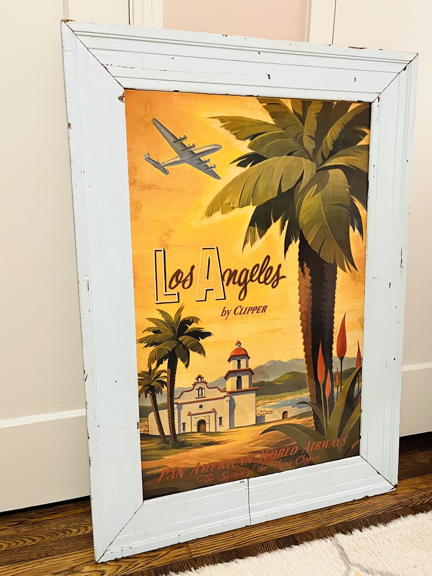 🌴🖼️ “Los Angeles By Clipper” (1936) Framed Travel Poster