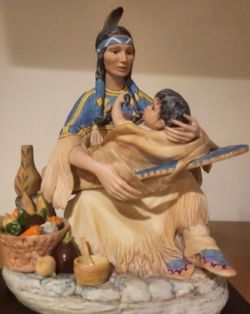 12 1/2"H Vintage Limited Edition Cybis Porcelain Native American Shoshone Sacajawea Sculpture