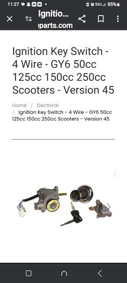 Moped Ignition Key Switch