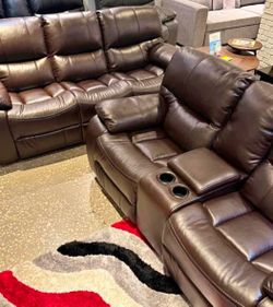 Madrid two piece reclining sofa and loveseat $999