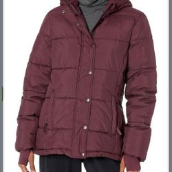 Essential Women's Winter Coat. Burgundy In Color Size 2X