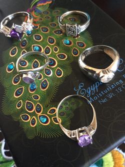 Silver Rings 💍 Sterling Silver size # 5 each for $20 🌿💍🌿🌸🌷