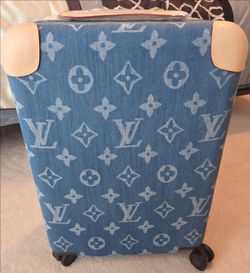 Blue & White Inspired Denim Carry-on Suitcase
