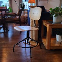 Ikea Pine Wood Drafting Chair Kullaberg - Vintage Mcm Style 