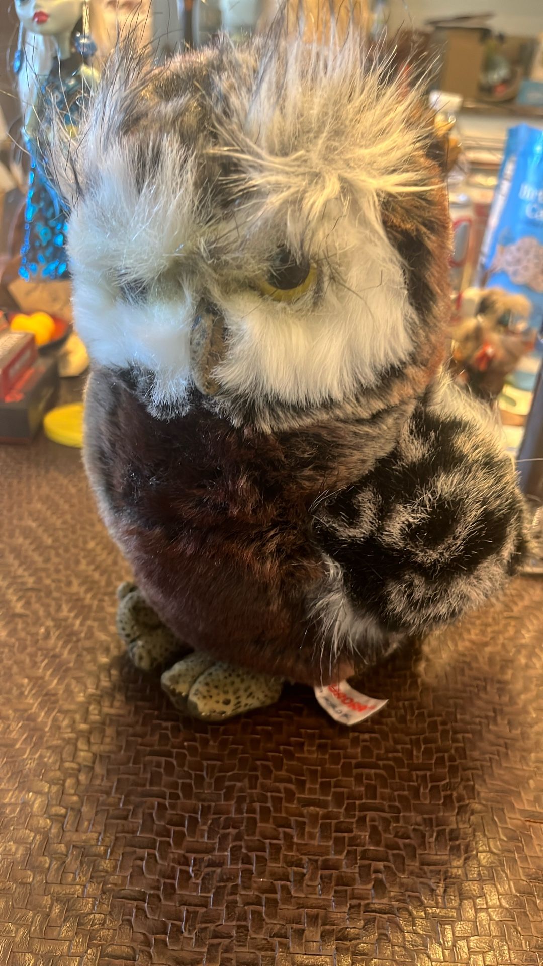 Aurora Barney the Great Horned 9" Owl Stuffed Plush Animal Soft Realistic Bird