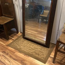Antique Wall Mirror ,3’ X’2” Solid Wood