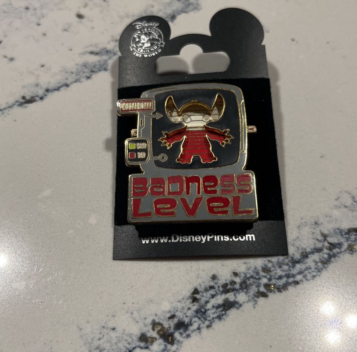 Walt Disney World Lilo & Stitch Badness Level Pin With Lever 2005