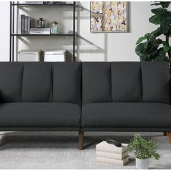 ADJUSTABLE SOFA BLACK POLYFIBER ( LINEN-LIKE FABRIC)
