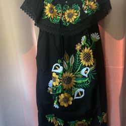 Large Embroidered Mexican Dress