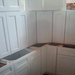 Set of White Shaker Cabinets 