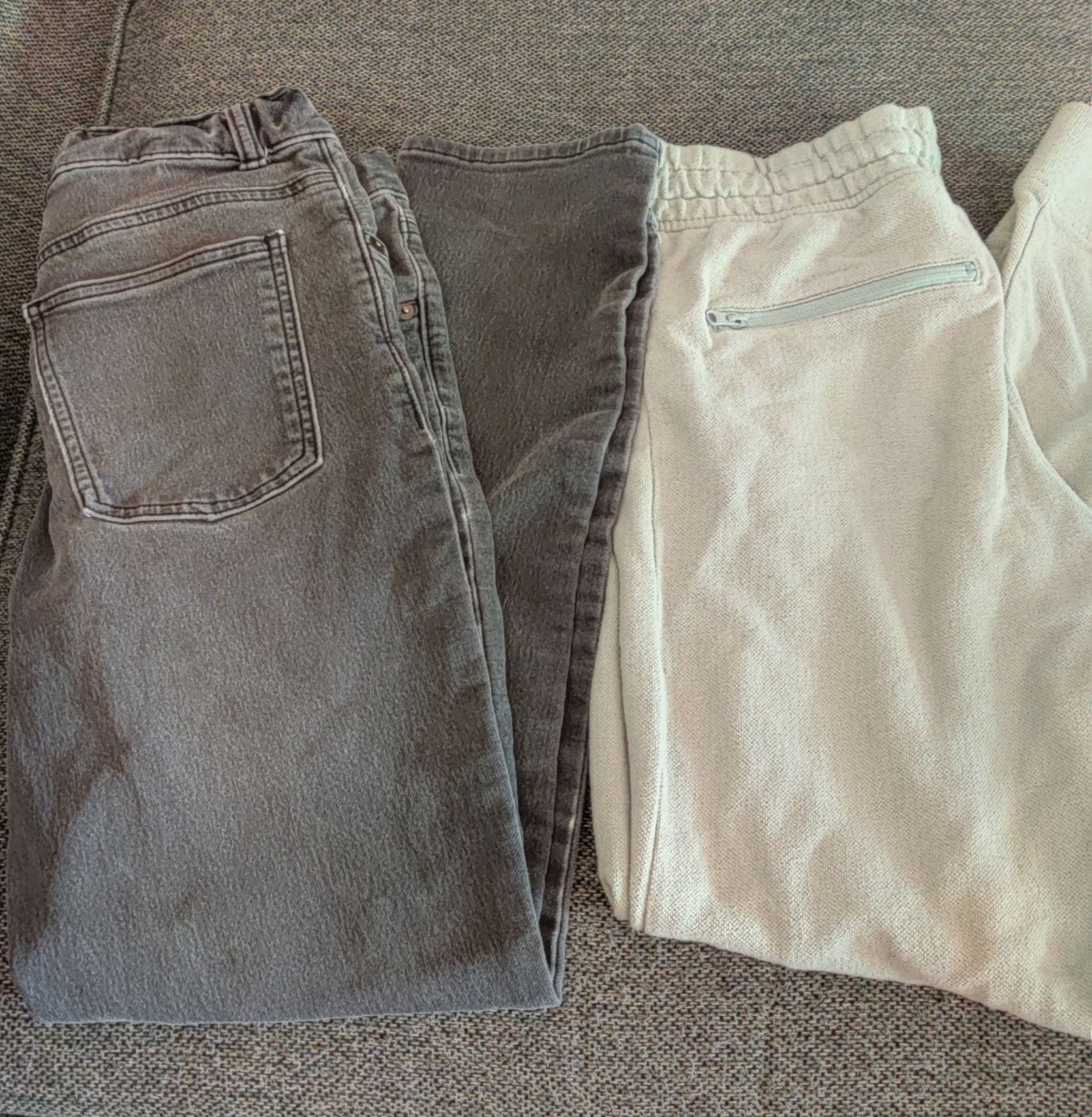 Black Jeans and Pastel green Joggers