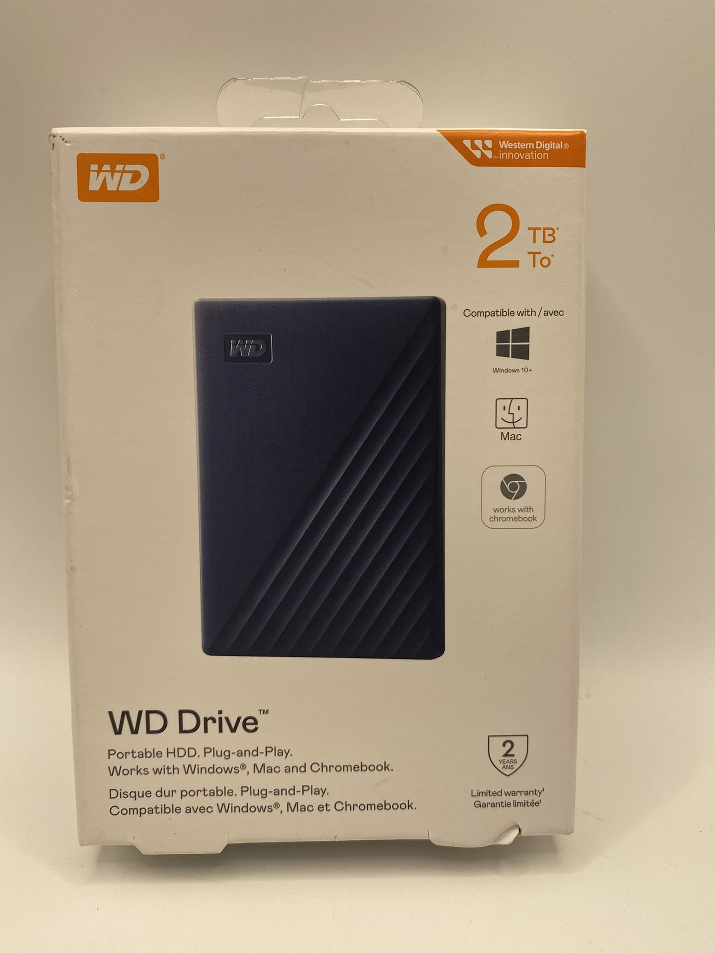 WD Portable HDD External 2TB Storage Hard Drive
