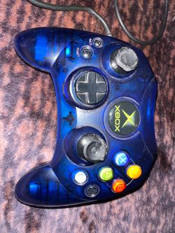 Original Blue xbox controller, xbox 360 controller, xbox 360 power supply.