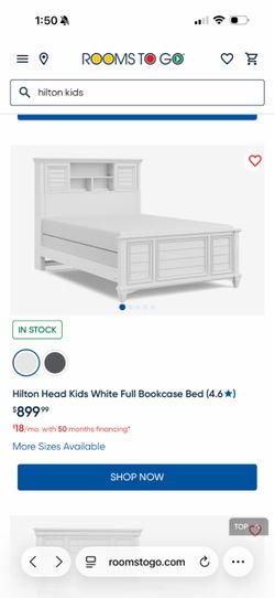 Hilton Head Kids White Full Bookcase set