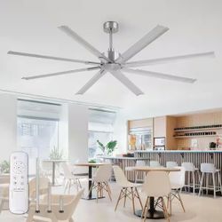84 in. Indoor/Outdoor Brushed Nickel Industrial Ceiling Fan