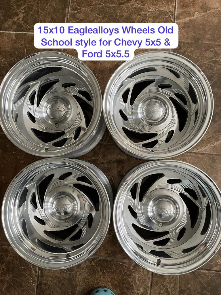 15x10 Eaglealloys Wheels Old School style for Chevy 5x5 & Ford 5x5.5 ...