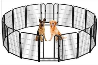 Metal Dog Playpen 40in H 16 Panels Heavy Duty Dog Fence