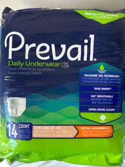 Prevail Daily Underwear Size XL.Very durable. Price is negotiable.