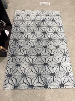 Gray Geometric Shag Area Rug