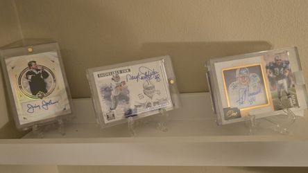 Dallas Cowboys Autos Jimmy Johnson, Daryl Johnston And Jay Novacek On Card Autograph 