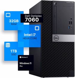 Dell Optiplex 7060 Tower Desktop Computer | Intel i7-8700 (3.4) | 32GB DDR4 RAM 