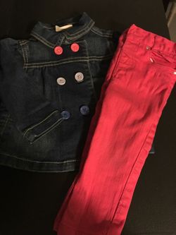Normal Wear Jean Jean Jacket And Pink Pants Set