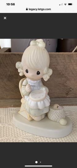 Precious Moment Porcelain 1979 “Mother Sew Dear” Figurine
