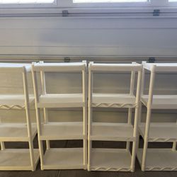 I 4-Tier Plastic Storage Shelving Unit (4 Unit Lot) 