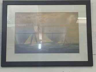 Large Framed Sailboat Wall Art – Nautical / Coastal Décor – $200