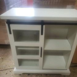 32 in. Solid White Sliding Glass Door Accent Cabinet(NEW In A Box)
