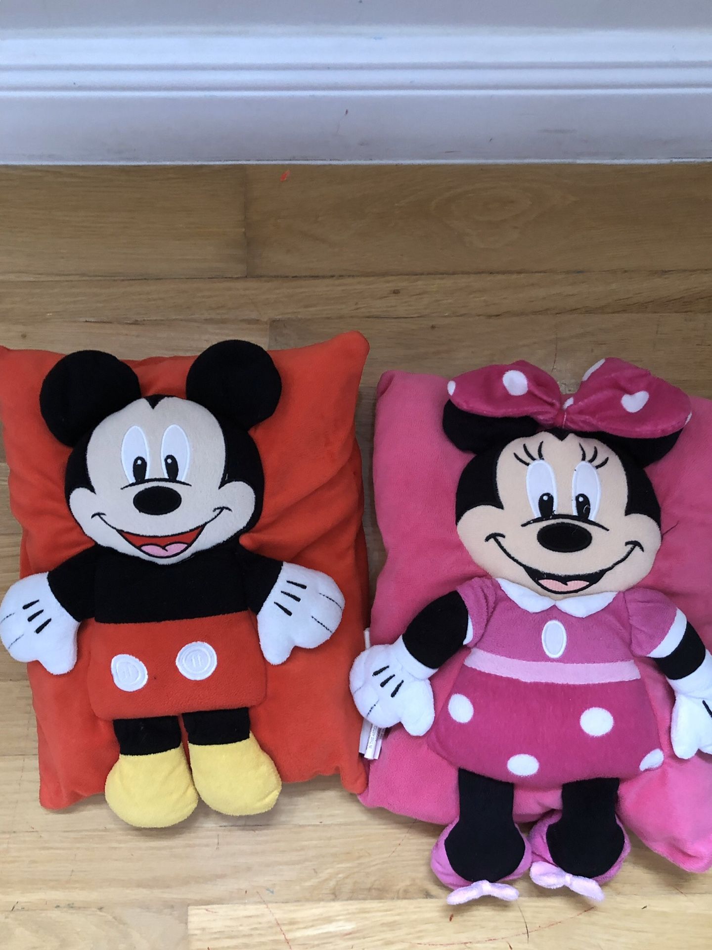 Minnie and Mickey pillows and stroller/swing set