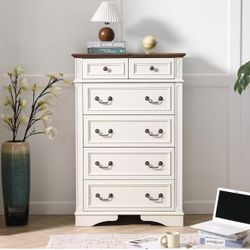 Fluted Dresser for Bedroom with 6 Drawers,