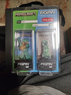Minecraft Fig Pin Steve And Creeper