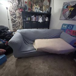 Grey 3 person couch / NO cushions 