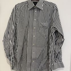 ETON Striped Signature Classic Black and White Striped Men's Shirt.size L.16/41