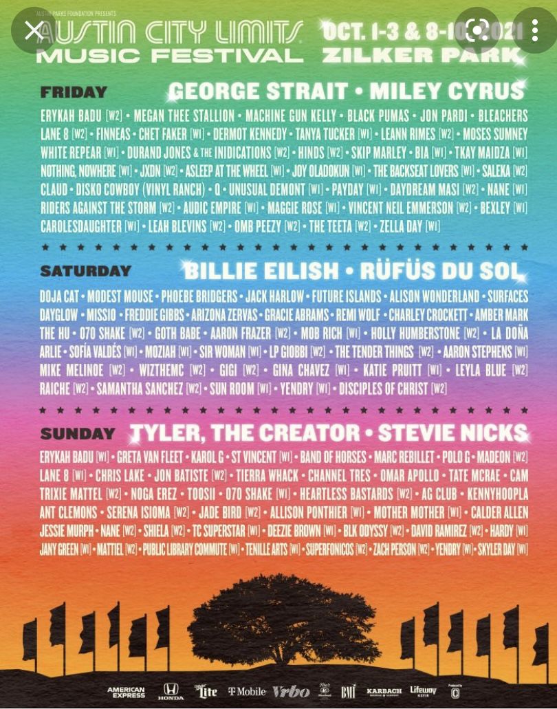 ACL One Three Day Pass  For Weekend One  Oct 1-3