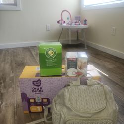 Nursing Pads, Size 1 Diapers, Mommers, Smart steps bouncer.