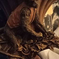 Vintage resin bellhop monkey sconce display shelf