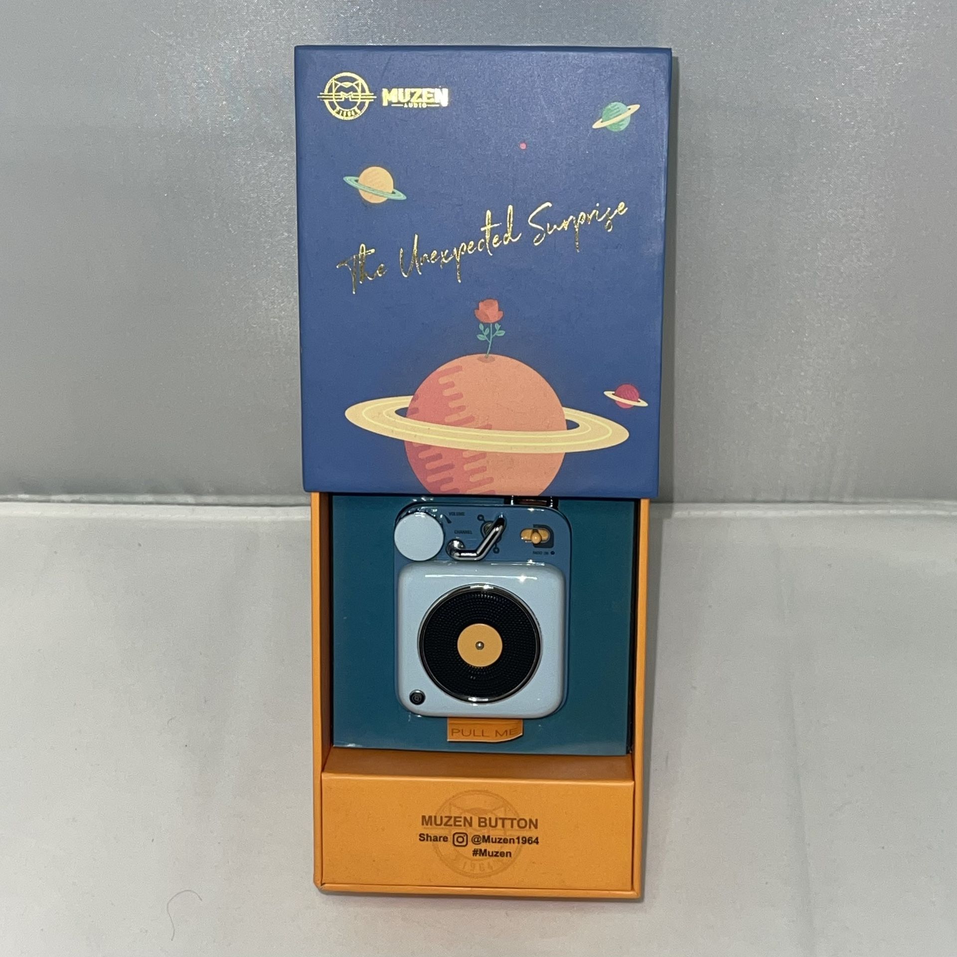 MUZEN Button Mini Bluetooth Speaker Retro Wireless Audio - Blue