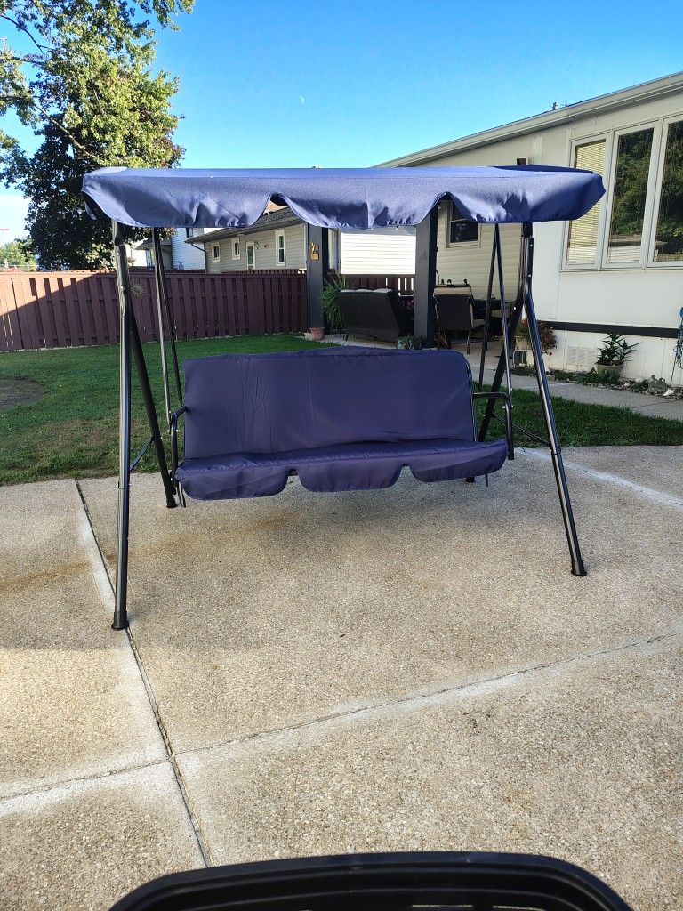 New Just Took Out Of The Box Two Seater Swing With Canopy Ended A Summer Sale