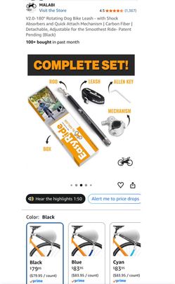 Rotating dog bike leash