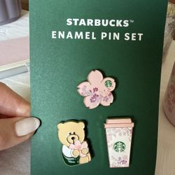 Starbucks Cherry Blossom Pin Set of 3